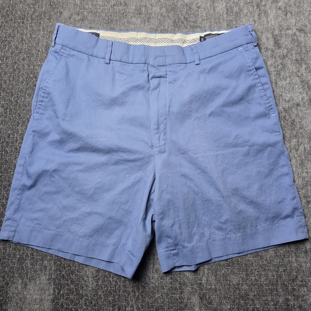 Vtg All American Khakis Chino Shorts Mens 36 Blue Made In USA 7" Inseam Preppy